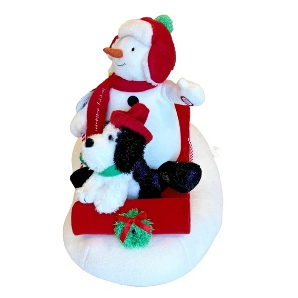 Hallmark Jingle Pals SNOW WHAT FUN SLEDDERS Plush Animated Snowman Dog Penguin - Picture 7 of 8